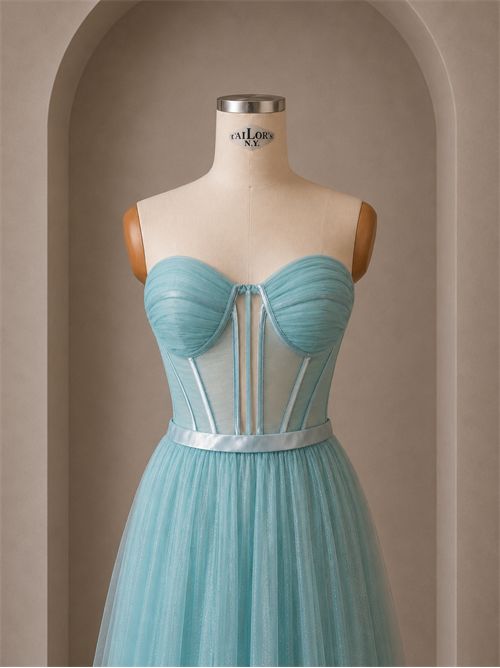 abito bustier tulle G FOR GIULSIE | LUX034ACQUA